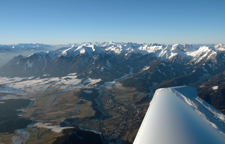 Flight in the Austrian Alps